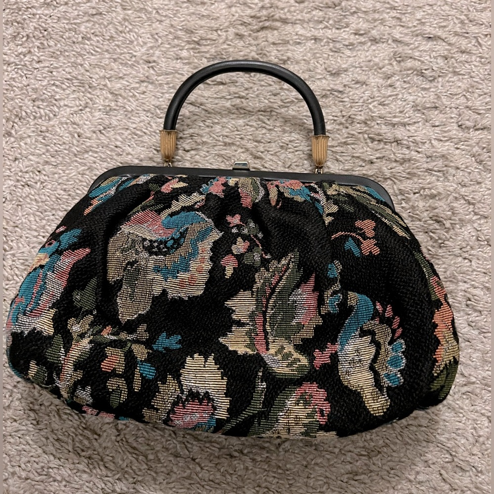Vintage Floral Carpet Bag Clutch